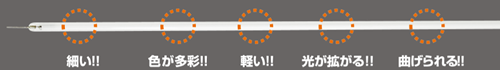 細い！色が多彩！軽い！光が広がる！曲げられる！